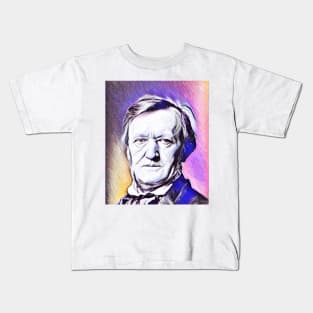 Richard Wagner Pink Portrait | Richard Wagner Artwork 7 Kids T-Shirt